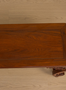 黄花梨螭龙纹三弯腿琴几