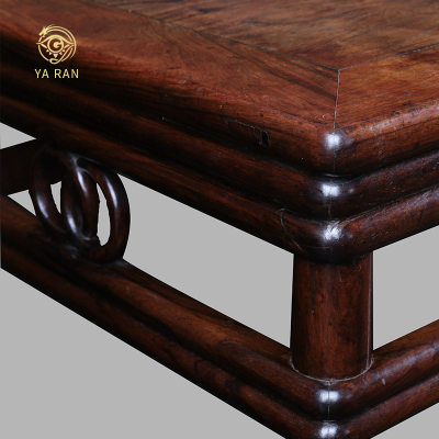 明代黄花梨双圈卡子花大画桌古董真品明清古典家具家具文玩收藏 虎窝淘