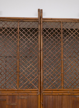 清代竹制隔扇（一对）