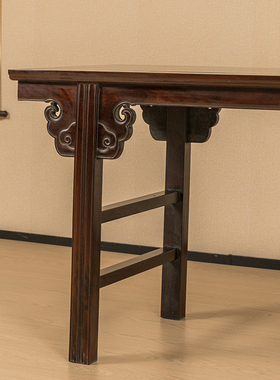 红木夹头榫如意云纹画案