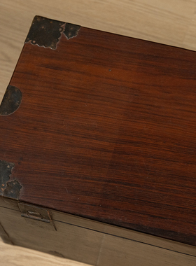 红木铜包角书箱文房雅器