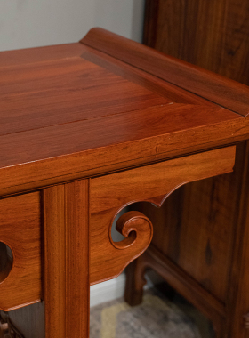 红木夹头榫透雕螭龙纹翘头案中式古典家具收藏红木实木大翘头案