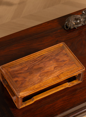 黄花梨海黄通体打洼四面平茶台