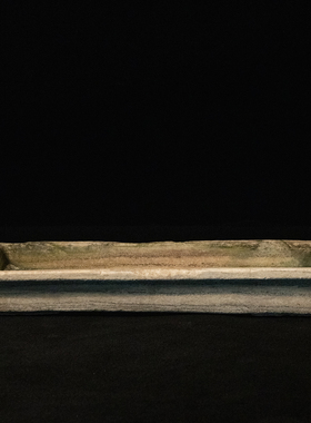 清代汉白玉撇口石盆老物件古董收藏中式桌面摆件石雕花盆装饰摆件