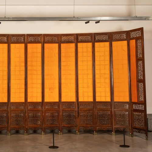 明代黄花梨福禄寿十二扇围屏风首都博物馆展品古董家具拍卖真品 - 图1