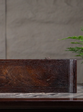 黄花梨夹头榫云纹翘头案中案摆件