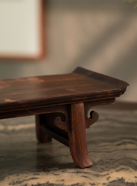 红木夹头榫云纹一块玉翘头案摆件