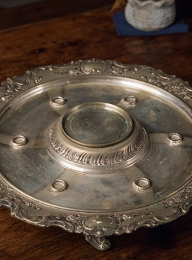 十九世纪西洋银制果盘老