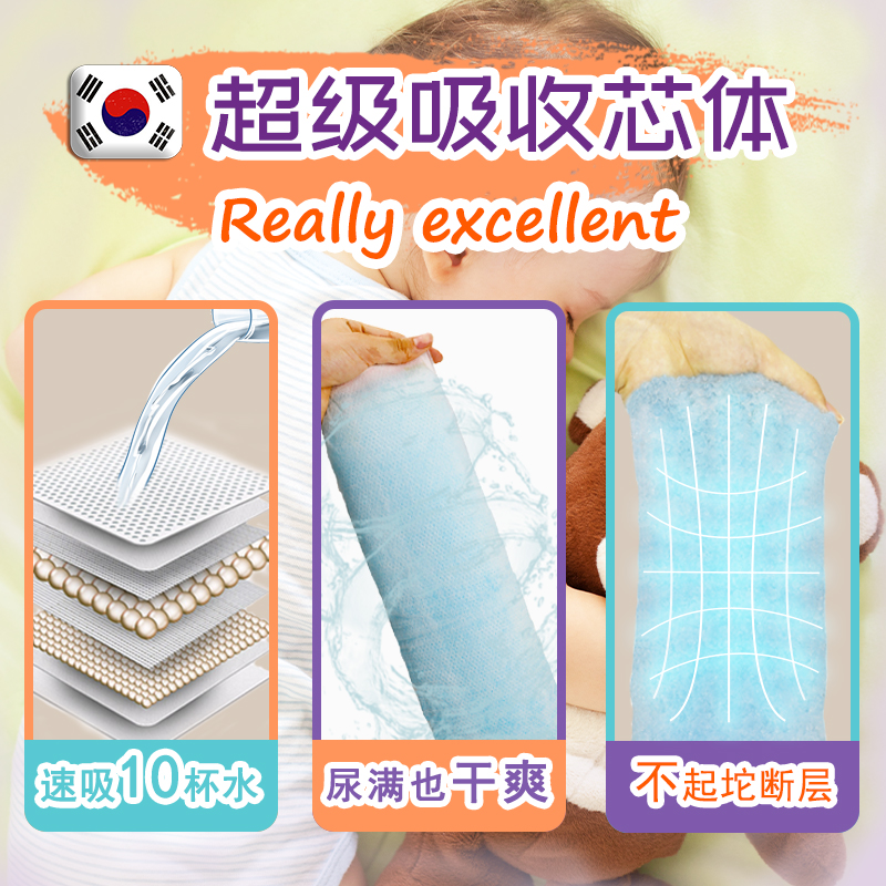 韩国安宝柔拉拉裤经典系列焕新版新生婴儿干爽L/XL/XXL/XXXL码