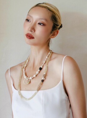 作旧水晶珍珠长项链礼物