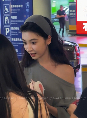 易梦玲同款针织加宽坑条发卡高颅顶发箍女高级感发带秋冬头饰发饰