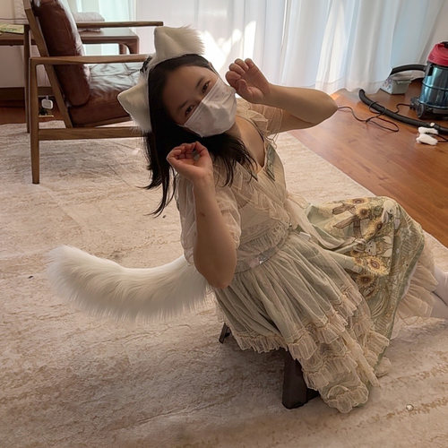 【万用款】阿牛家电动狐/猫耳朵COSPLAY可动猫尾巴女仆Lolita道具 - 图2