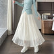 Awakening Paradise Spring New Retro Loose High Waist Slim Long A-Line Fairy Cake Skirt Mesh Skirt