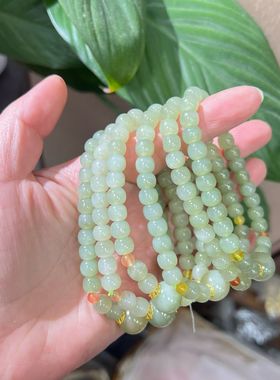 天然和田玉算盘珠手串