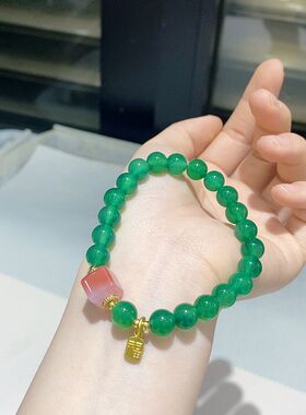 天然绿玛瑙手串女款新中式轻奢