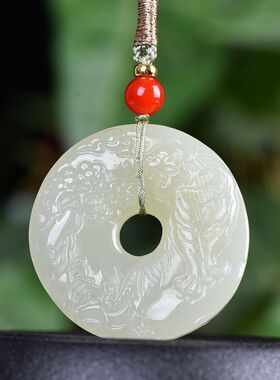 天然和田玉吉祥虎牌吊坠男女款