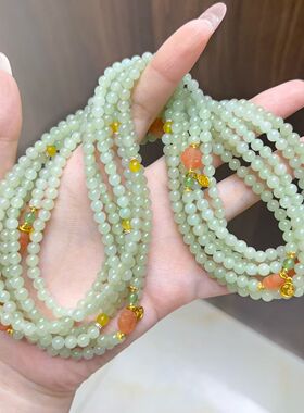 玉阅珠宝和田玉南红蜜蜡多圈手串