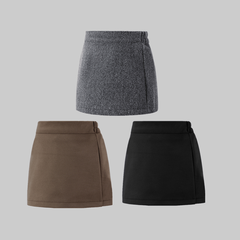 秋冬新款女童显瘦白色高腰包臀裙儿童高腰半身裙百搭毛呢A字短裙,淘宝优惠券,粉丝福利购,淘宝优惠卷