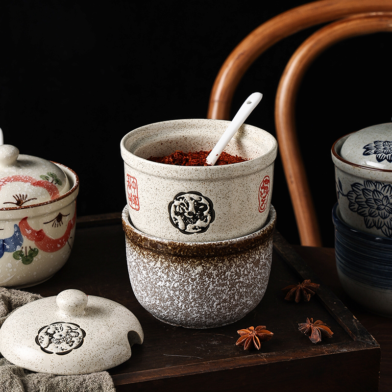 家用陶瓷厨房装辣椒油油罐罐子辣子调料罐专用盐罐碗罐猪油罐日式 - 图2