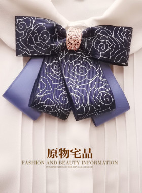 原物宅品女发饰正装ol暗花领结
