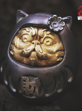 纳福招财达摩蛋纯银黄铜情侣
