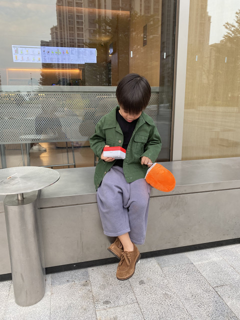 Children's casual cow suede leather shoes