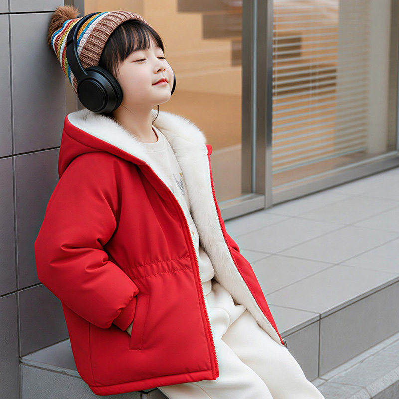 女童外套秋冬款儿童时髦加绒上衣宝宝冬装2025新款小女孩加厚风衣,淘宝优惠券,粉丝福利购,淘宝优惠卷