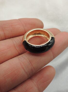 新款青岛欧美时尚夸张百搭气质质感复古玻璃滴釉戒指Q15