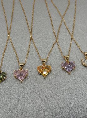 新款青岛欧美时尚百搭气质质感铜锆石超闪简约项链Q27