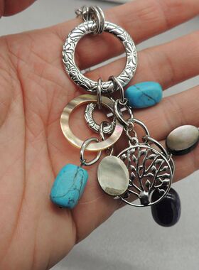 青岛欧美时尚简约百搭气质小众质感复古贝壳石头项链毛衣链Q10