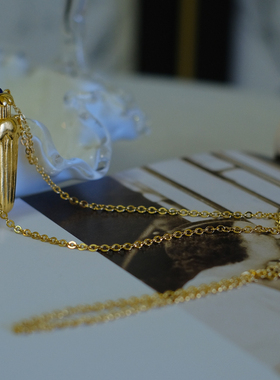 vintage toccata Avon 雅芳 1990年 金色 蓝色 香水瓶 保存品项链