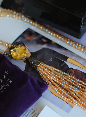 vintage Joan rivers 橙色 流苏 限量款 保存品 项链