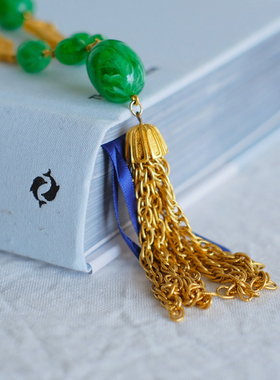 vintage toccata trifari 翠法丽 绿色 东方 流苏 项链