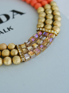 vintage toccata 翠法丽 trifari 橙色 多层 项链