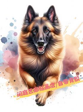 德国牧羊犬贴画德牧贴画车贴门贴墙贴家居装饰宠物店玻璃橱窗贴画