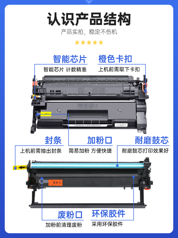 星图兼容CRG052佳能MF423dw硒鼓LBP211dn碳粉LBP215x打印机墨盒MF421易加粉MF429墨粉盒LBP210Series晒鼓芯片 - 图0