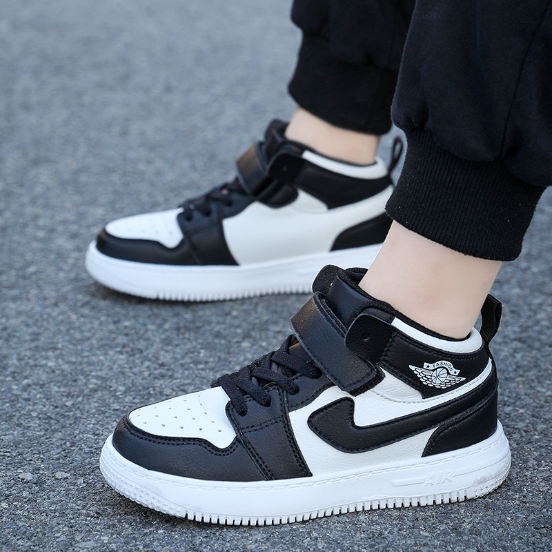 小黄鸭儿童版a鞋j男童鞋2021秋男孩空军一号板鞋中大童运动篮球鞋 - 图0