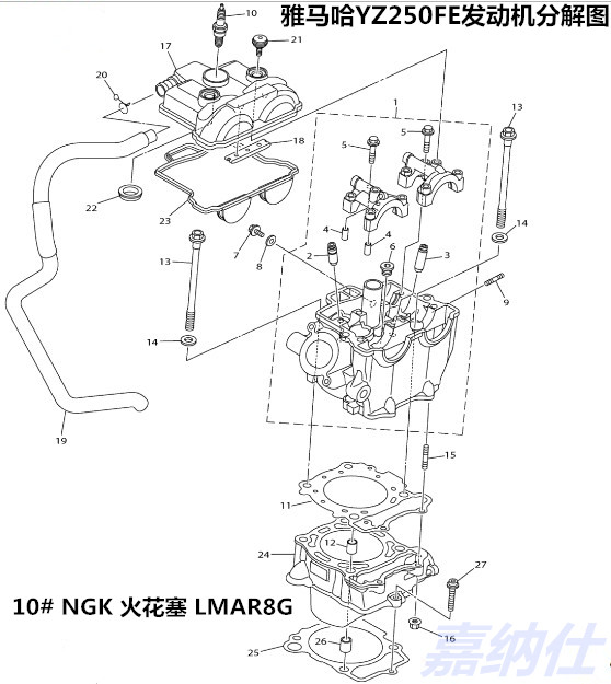 (14-18)YZ250F/FX (15-18)WR250F(21-22)YZ450FX 火花塞LMAQR8G - 图2