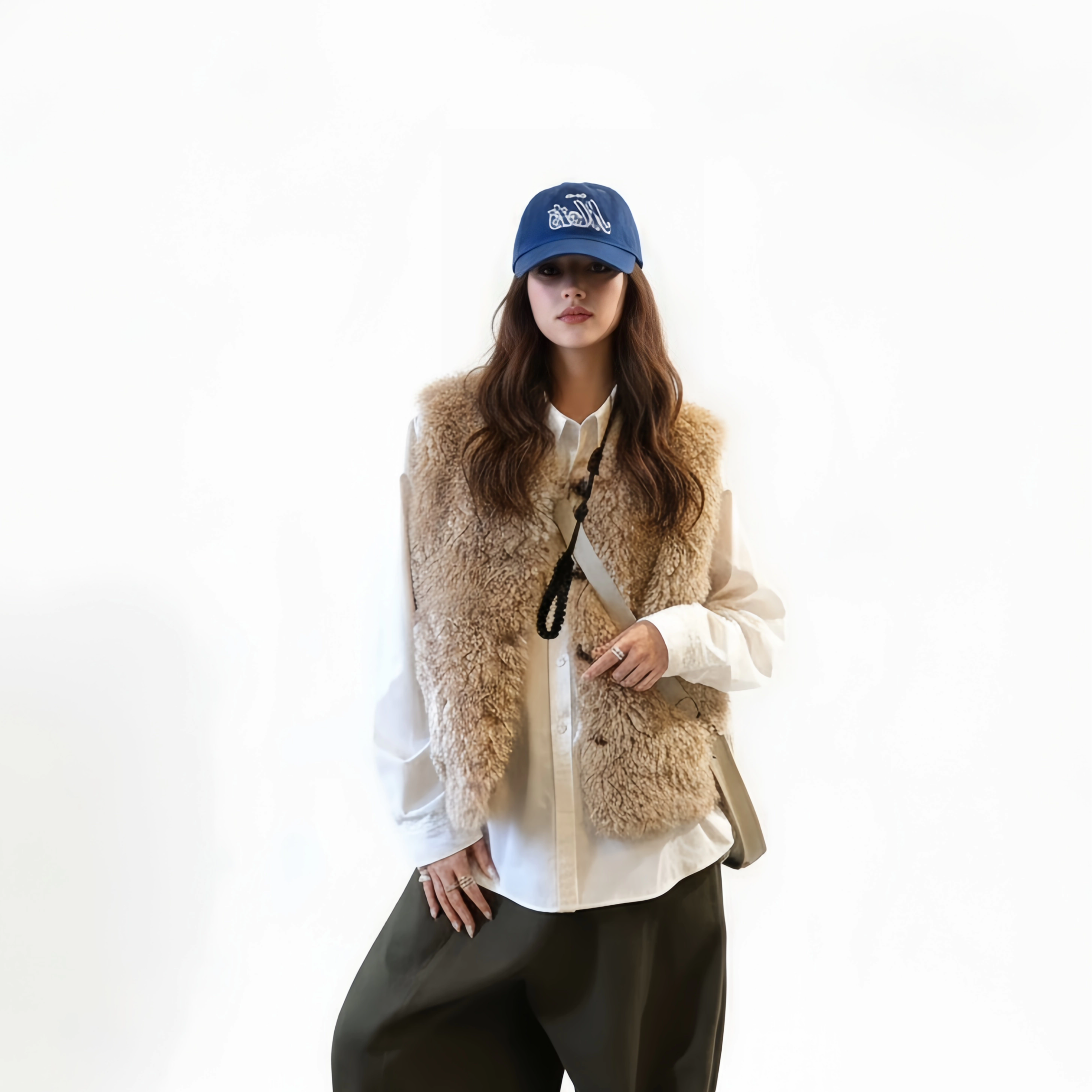 Ranwear teddy俱乐部 博主同款环葆皮草马甲羊羔毛加厚毛毛背心 - 图0