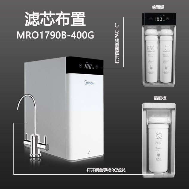 美的华凌大麦黑豆净水器滤芯MRO1790B-400G-MRC1898A-600G - 图0