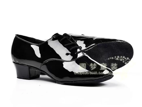 Мужские танцующие туфли для мальчиков для черной кожи