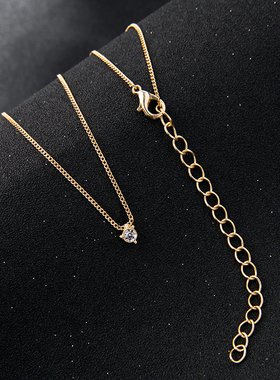 choker模特走秀铆钉水钻锁骨链