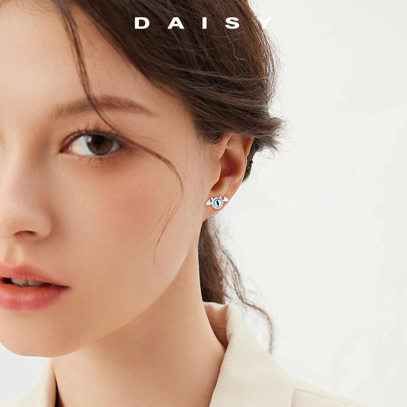 999纯银卡通不对称小恶魔耳钉女2025新款爆款ins风耳环个性耳饰,淘宝优惠券,粉丝福利购,淘宝优惠卷