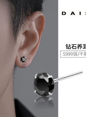 999纯银超闪钻石耳钉潮流个性