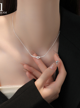 999纯银微笑绳结项链轻奢小众