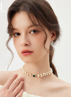 复古巴洛克天然淡水珍珠项链女
