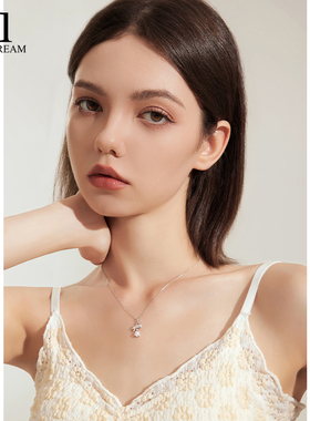 999纯银创意趣味摘星小熊项链