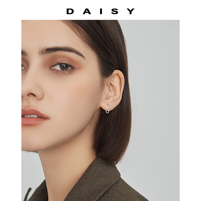 999纯银耳饰张子枫素圈女ins耳环 daisydream耳环