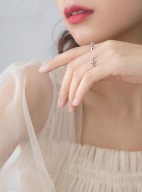 Constellation ring 百搭星座戒指简约锆石镀银十二星座开口可调