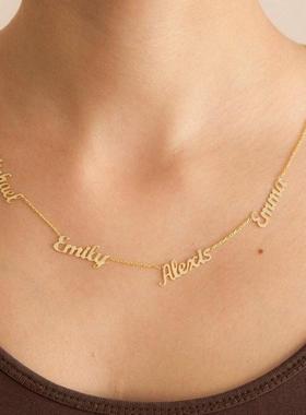 定制名称项炼多名称不锈钢项炼个性化的妇女